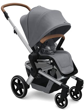 Joolz Hub+ Compact Urban Stroller – Lightweight Foldable Pushchair with Reversible Seat, XXL UPF50+ Sun Hood, Integrated LED Lights, One-Hand Steering & Raincover – Gorgeous Grey