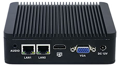 Partaker Fanless Mini PC,Desktop Computer,Micro PC,Intel Pentium N3540 Quad Cores Processor,(Black),Dual Lan,HD,VGA,6xUSB Port,Win 10 Pro,4GB Ram 64GB SSD