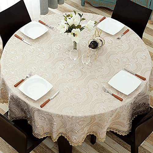 XQLSRJ Elegant und luxuriös Küchen- Tischtuch Modern Rundtisch Tuch Ideal für 4-6 Platzeinstellungen Hochzeit Restaurant Party Tisch Cove, 3 Farben