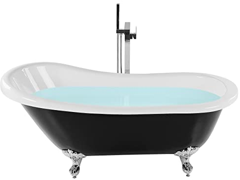 Baignoire Vintage Acrylique 1700 x 760 mm Autoportante avec Pieds Noire Cayman
