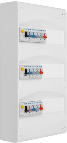 EATON - Tableau 3 rangées pré-équipé 2 inter. diff. 63A + 1 inter. diff. 40A + 13 disjoncteurs
