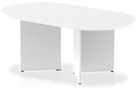 OPO Impulse Freestanding 1800/2400mm Rectangular Boardroom Table Distinctive Arrowhead Legs | Sturdy Build Weather & Heat Resistant Melamine Finish Table White 1800