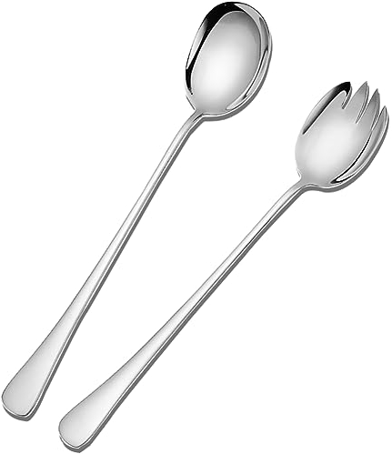 CTCEHL Salatbesteck Set,Salatlöffel aus Edelstahl und Salatgabeln aus Edelstahl,Salat Servierlöffel,Edelstahl Salat Server Set für Restaurants,Hotel,Party,Buffet (2 Stück)