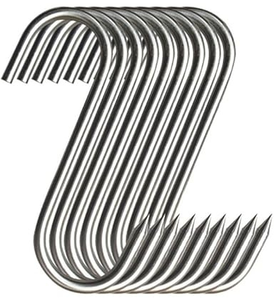 20Pcs Stainless Steel Hooks with Sharp Tip for Butcher Shop for Kitchen Hot and Cold Smoking Practical Hook