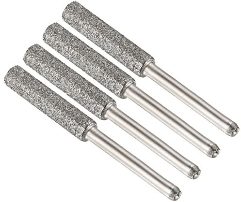 M METERXITY 4 Pack Diamond Chainsaw Sharpener - Hardness Diamond Sharpening Wheels Grinding Stone File Apply to Electric Saw (3/16, Silver)