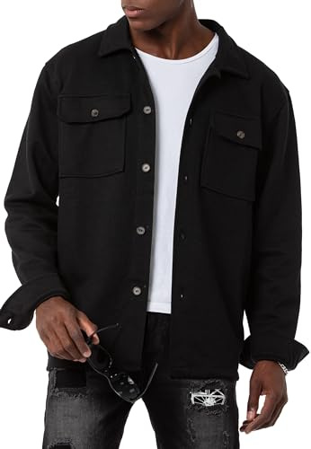Red Bridge Herrskjorta, sweatjacka, fritidsskjorta, Wide Cut, svart, XXL