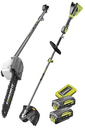 RYOBI Akku-Rasentrimmer RY36ELTX33A-140P 36V 4Ah, Kantenschneider, Trimmer mit Schnittbreite 28/33 cm, Kettensäge