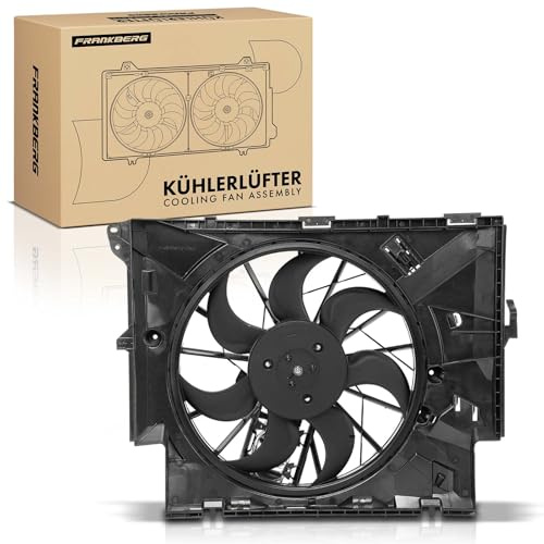 Frankberg Kühlerlüfter Lüfterrad Wasserkühler 3-polig 17427801993 | Kompatibel mit 1er Cabriolet E88, 1er E81, 3er Coupe E92, 3er Touring E91, X1 E84, 3er Cabriolet E93, 1er Coupe E82, 3er E90
