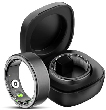 findtime Smart Ring for Men Women Smart Ring Android iOS Fitness Ring Pedometer Heart Rate Blood Oxygen Sleep Monitor Step Counter Activity Tracker for Sports Time, Distance, Calories,BK12