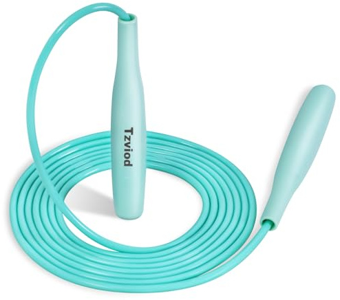 Tzviod Grünes PVC-Springseil - 2,8 Meter Verstellbares ABS-Gerät für Jugendliche und Erwachsene Sport