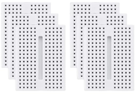 PATIKIL 6pcs Mini Breadboard, Solderless Breadboard Small Breadboard 170 Tie Points Prototype PCB Bread Board Electronics Self Adhesive Plates, SYB-170, White