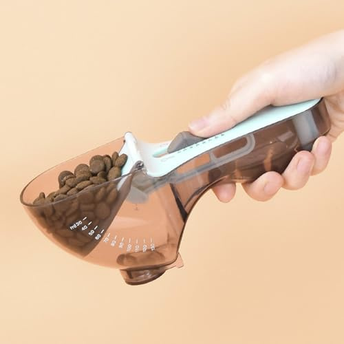 Cuchara Medidora Ajustable, Cuchara para Comida para Perros, Cuchara para Comida para Gatos con Escala, Control Preciso, Taza Medidora para Alimentos para Mascotas, Taza Medidora