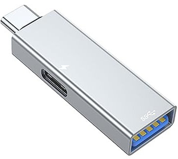 Type C to USB Female + Type C Female (Power Supply) Hub Adapter Docking Dock for Phones, Tablets, Laptops