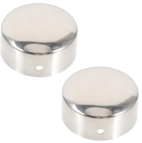 STOBOK 2 Handrail End Caps 5cm Tube Protector for Stair Banister Mounting | With reserved screw holes for stable mounting, durable tube end protection for stair railings in schools and office premises