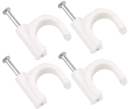 Nail in Cable Clips, 100PCS Round Cable Wire Clips 4mm 6mm 8mm 10mm Cable Management Electrical Wire Cord Tie Holder Circle Cable Clips(6mm 100pcs)