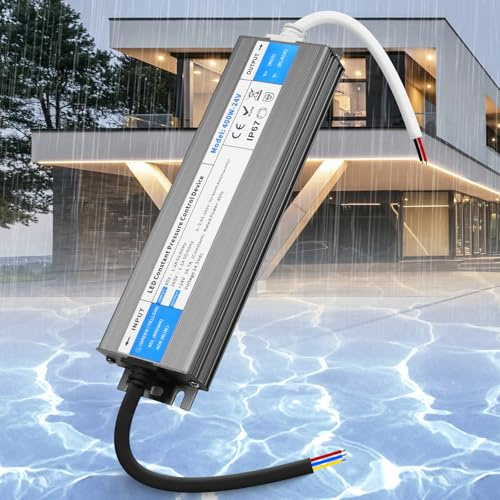 SUCIKORIO LED Trafo 24V 400W Wasserdicht IP67 LED Transformator AC 230V auf DC 24 Volt 16,7A Ultra Dünn Konstante Spannung LEDs Treiber Netzteil 24V Schalt Niedervolttrafo für LEDs Streifen, Außen