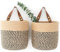 TSQZE Pack de 2 cestas de pared para colgar, cestas de almacenamiento con asa, cesta colgante para plantas, cesta colgante para la pared, puerta, organizador para habitaciones, baño (yute)
