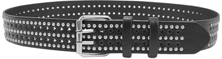 HUAJINGKEJI Taillengürtel mit Ösen, Punk, doppelte Skinny-Kette für Grunge-Schnalle, moderner Bund, Taillenkette, Nietengürtel, Farbreferenzbild, Size reference picture