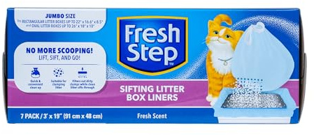 Fresh Step Sifting Litter Box Liners – Heavy-Duty Jumbo Cat Litter Sifting Bags for Quick and Easy Cleanup