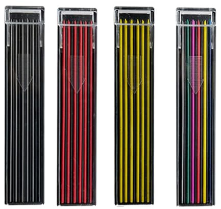 MROOFUL 12 pz/scatola 2,0 mm colore matita meccanica ricarica piombo arte schizzo disegno colorato piombo cancellabile scuola matita colore cancelleria (nero+rosso+giallo+colore)