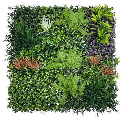 Artificial Plant Flower Living Wall Panels Realistic- Indoor/Outdoor - 1m x 1m Privacy Living Wall Fence Screening (PQ59)