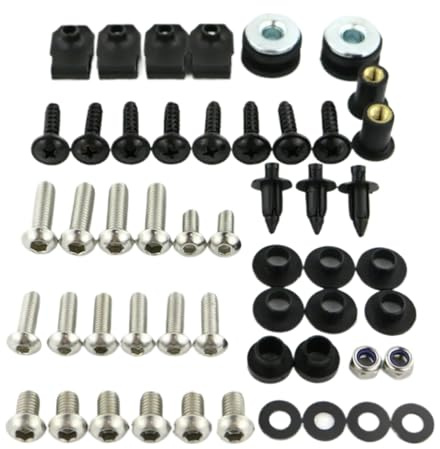 PQAWSFR Moto Boulon Ecrou pour VTR1000F 1998-2005 Kit Complet Boulons Carénage Complet Moto Vis Recouvrement D'écrou Clips Boulons Moto en Acier Inoxydable Vis Écrous(Silver)