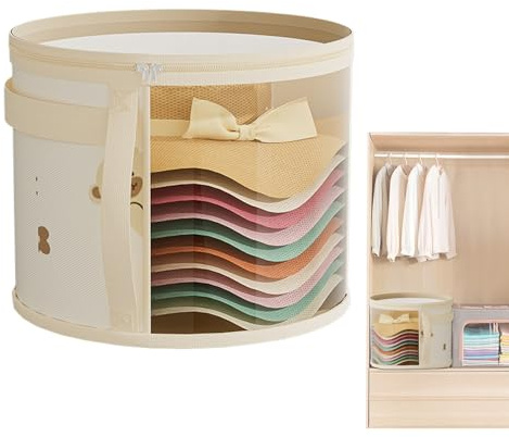 CGACCSD Scatole per cappelli - Organizzatore per cappelli pieghevole antipolvere trasparente per viaggi Valigia armadio studio fotografico - Pratico contenitore per viaggi Valigia dormitorio Chiesa