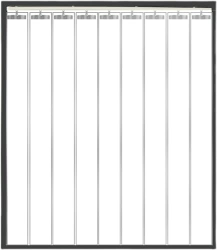 Transparenter PVC-Streifenvorhang für Tür, individuelle Größe (1,6 x 2,4 m), Kunststoffstreifen, Türvorhang