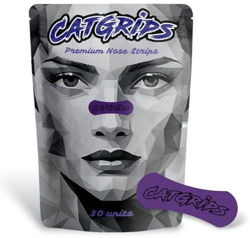 Tiras Nasales Deportivas Premium 30 Unidades – CATGRIPS – Cinta para Respirar por la Nariz – Strips Nasales para Correr, Tiras Nasales Antironquidos para Dormir – Bandas Nasales Oxigenación y Descanso