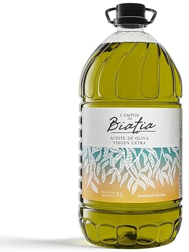 Aceite de Oliva Virgen Extra Campos de Biatia Jaén - Picual Premiado desde Baeza (Patrimonio de la Humanidad). Oro líquido elaborado con aceitunas seleccionadas y proceso 100% natural. (1 X 5L)