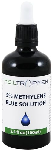Methylene Blue 5% Solution 3.4 Fl Oz - 100 ml | Highest Concentration | Ultra High Purity | USP Pharma Grade Ingredients - Third-Party Tested | Formaldehyde Free | Glass Bottle | Heiltropfen®