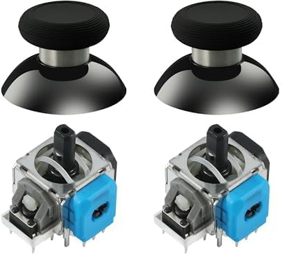 GuliKit Anti-Drift TMR Joysticks for PS4 DualShock Controller, Upgrade Replacement Kit with Long Life, Excellent Temperature Stability, Includes 2 Thumbstick Caps/Grips/Covers