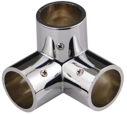 Sharplace Connecteur en Acier Inoxydable, Raccord de Tube Rond en Métal, Accessoires de Raccordement de Tube, Colliers de Serrage, pour Tube de 25 mm Diamètre, pour Cadre de Séchage, Maison, 3 Voies