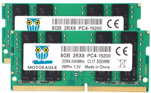 16GB DDR4 RAM 2x8GB 2400MHz SO-DIMM 2RX8 PC4-19200 DDR4-2400T CL17 DIMM Non-ECC Laptop Memory KIT