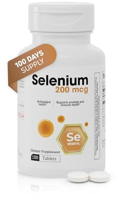 Selenium 200 mcg Tablets – Antioxidant Selenium Supplement – Supports Immune & Prostate Health – Selenium Supplement for Men & Women – 100 Tablets, 100-Day Supply