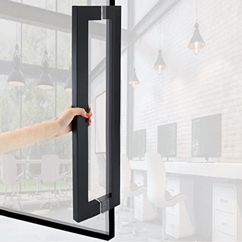 HJZZQH Duschtür, Studio-Glas-Push-Pull-Türgriff, kommerzielle Schiebe-Scheunentür aus Edelstahl, mattschwarze Oberfläche für Glastore/Holztore (Größe: Zoll) (einfarbig, 100 cm).