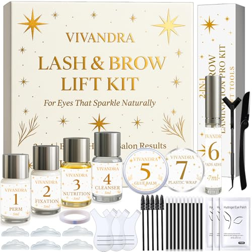 Brow Lift Kit Sourcil et Kit Rehaussement de Cils 2-en-1 – Trousse Professionnelle pour des Cils Recourbés et des Sourcils plus Denses, Résultat de Salon à la Maison avec Instructions Faciles