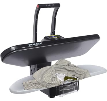 26 Centrale Vapeur 1600W, Machine à Repasser Intelligente, 120g/min, Vapeur avec Écran Tactile et 5 Fonctions Tissu, Presse Vapeur pour Repasser Linge, Linge de Lit et Nylon (Noir)