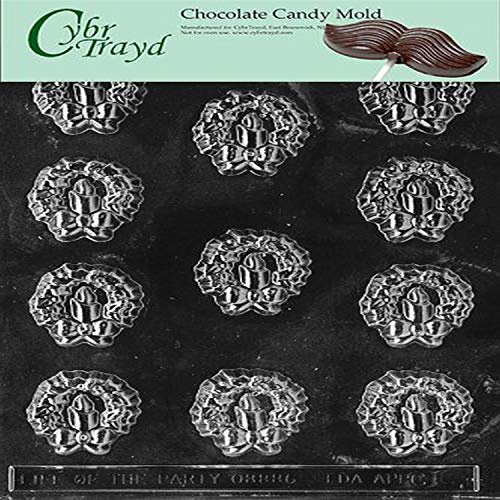 Cybrtrayd Wreath with Candles Chocolate Candy Mold