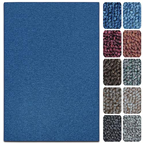 casa pura Teppich London | viele Größen | pflegeleichter Flacher Schlingenflor | Flurteppich, Wohnzimmerteppich, Küchenteppich, Schlafzimmerteppich (Dunkelblau - 160x230 cm)