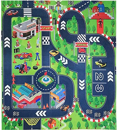 Alfombra de juegos para niños, ideal para jugar con coches y juguetes, alfombra de juegos educativa, ideal para niños viajes/interiores y exteriores, de forma segura