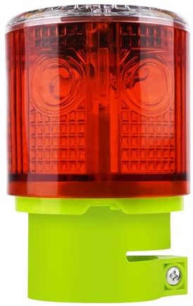 Aolyty Solar Stroboskop Warnleuchte, 360 Grad Super Hell, Wasserdicht IP45, Flashing Alarm-Licht, Licht für Bau, Verkehrsdock, Marine (Rot)