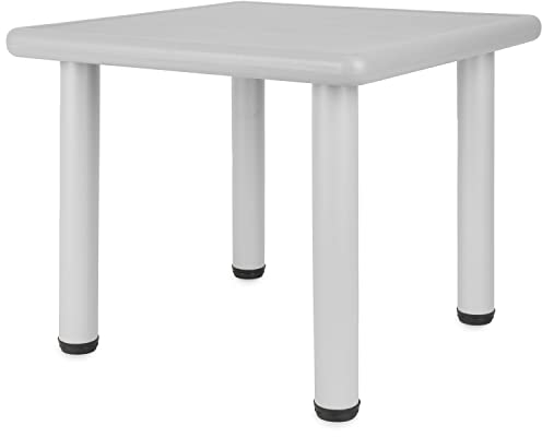 Bieco Kindertisch, Design: Eisgrau | Tisch für Kinder 1-8 Jahre | Kinder Tisch ca. 62x 62x 52 cm, Höhenverstellbar | Maltisch für Kinder, Gartentisch, Kinderzimmertisch | Tisch Kinder-Schreibtisch