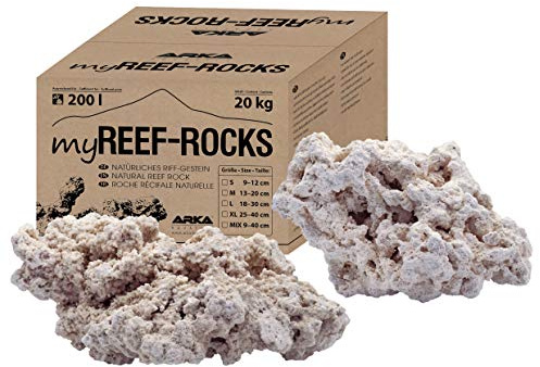 Riffgestein Meerwasseraquarium Mix 9-40 cm 20 kg - myReef-Rocks Aragonit | natürliches Aragonitgestein, porös, schadstoffrei, für Riffaufbau, Bakterienbesiedlung, Aquascaping, Riffaquarium, Meerwasser