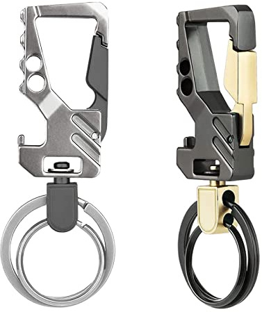 SLFYEE 2 Stücke Schlüsselanhänger Männer Autoschlüsselanhänger mit Flaschenöffner Metall Schlüsselringe Karabiner Schlüsselanhänger