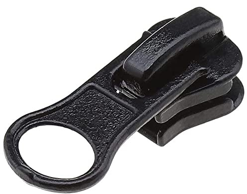 SolaDirect 1 x Zipper Slider Puller Replacement Metal Pull Tab Zip Fixer Parts for Repair Jeans, Coats, Jackets, Zippers (Black for No 5 Zippers)