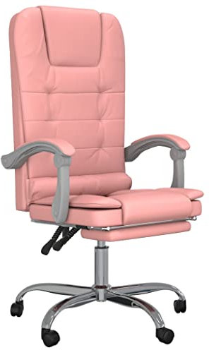 vidaXL Bürostuhl mit Massagefunktion Chefsessel Drehstuhl Sportsitz Bürosessel Schreibtischstuhl Gamingstuhl Racing Stuhl Rosa Kunstleder