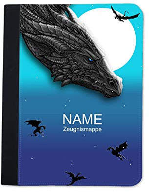 Maus-Design Zeugnismappe personalisiert Drachenland mit Name | Klarsichthüllen A4+, Urkundenmappe, Dokumentenmappe