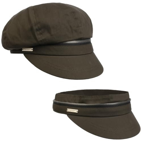 Seeberger Zip Cotton Ballonmütze Schirmmütze Schildmütze Baumwollcap Bakery-Boy-Mütze (One Size - Oliv)