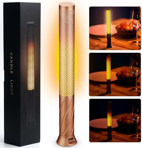 SEHNLICH LED Candle Light, Cordless Table Lamps, Bedside Lamps w/2 Modes, Rechargeable Candlestick, Modern Table Lamp w/2600 mAh Battery, Small Table lamp, nightstand lamp, Bedroom lamp